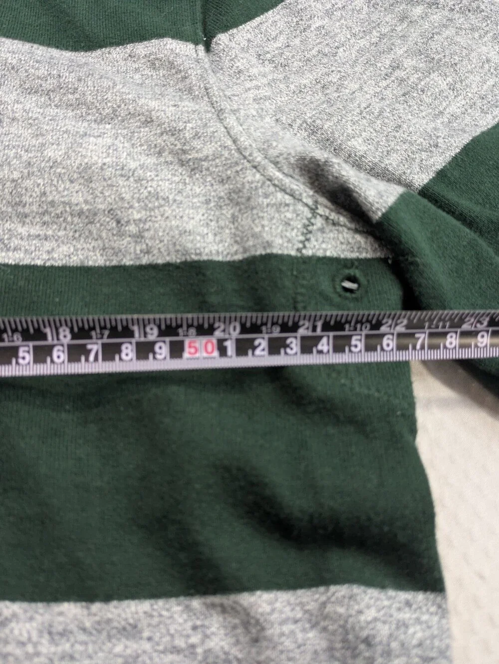 Vintage J Crew Polo Shirt Mens XL Green Striped Rugby Long Sleeve Oarsman Retro